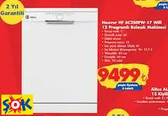 HOOVER HF 6C2S0FW-17 WİFİ 12 PROGRAMLI BULAŞIK MAKİNESİ